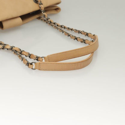 Chanel Petite Shopping Tote Quilted Calfskin, BEIGE, LEATHER, Tote bag