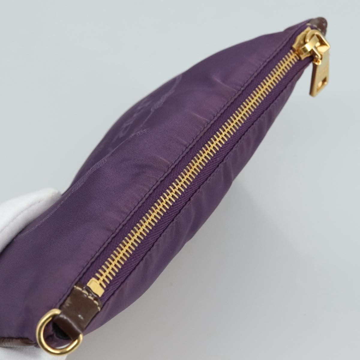 Prada Logo Zip Pouch Tessuto, PURPLE, NYLON, Clutche & pouche