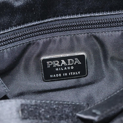 Prada Resin Handle Tote Satin, BLACK, SATIN, Tote bag