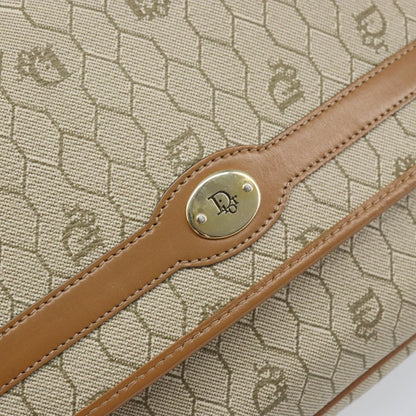 Christian Dior Vintage Honeycomb Shoulder Bag Canvas, Beige, PVC + Canvas, Shoulder Bag