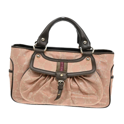 Celine Boogie Satchel Macadam, PINK, CANVAS, Handbag
