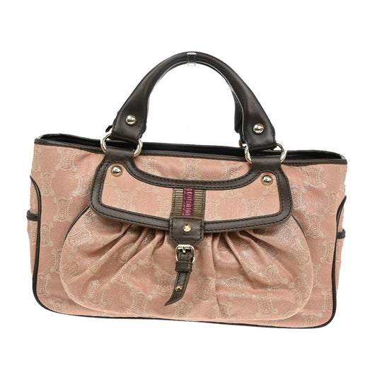 Celine Boogie Satchel Macadam, PINK, CANVAS, Handbag