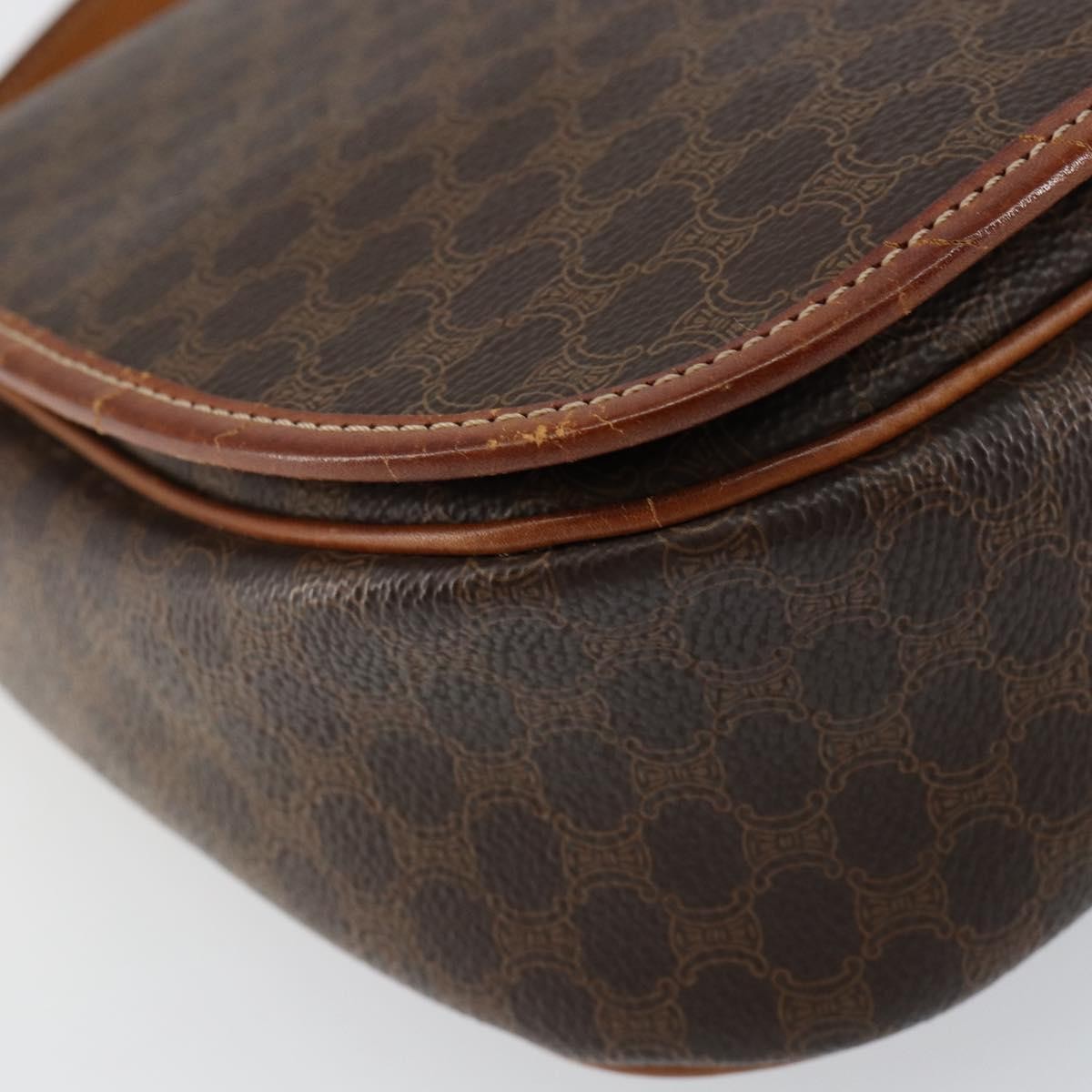 Celine Macadam Shoulder Bag PVC Leather, BROWN, CANVAS, Shoulder bag