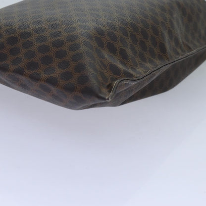 Celine Triomphe Drawstring Bucket Bag Raffia with Leather, BROWN, PVC, Shoulder bag