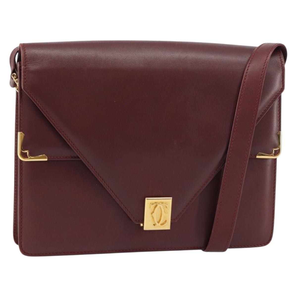 cartier Must de Cartier Shoulder Bag Leather, BURGUNDY, LEATHER, Shoulder bag
