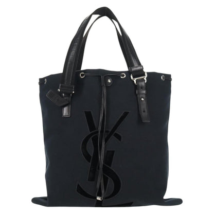 Saint Laurent Kahala Drawstring Tote Canvas, BLACK, CANVAS, Tote bag