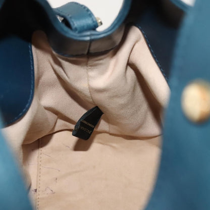 Bvlgari Chandra Hobo Leather, BLUE, LEATHER, Handbag