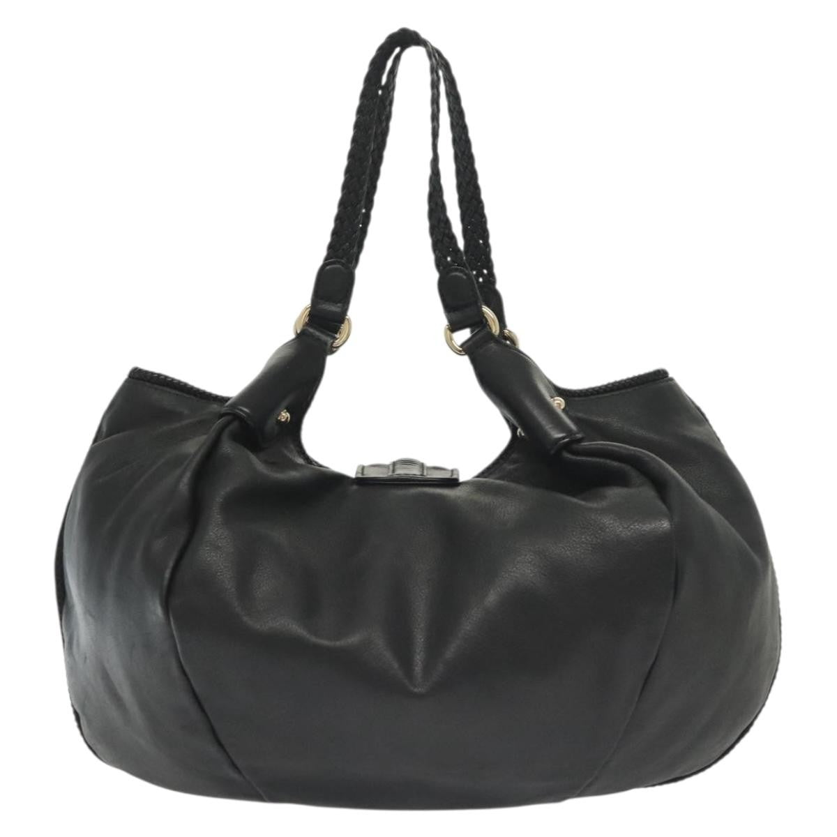 Gucci Marrakech Shoulder Bag Leather, BLACK, LEATHER, Tote bag