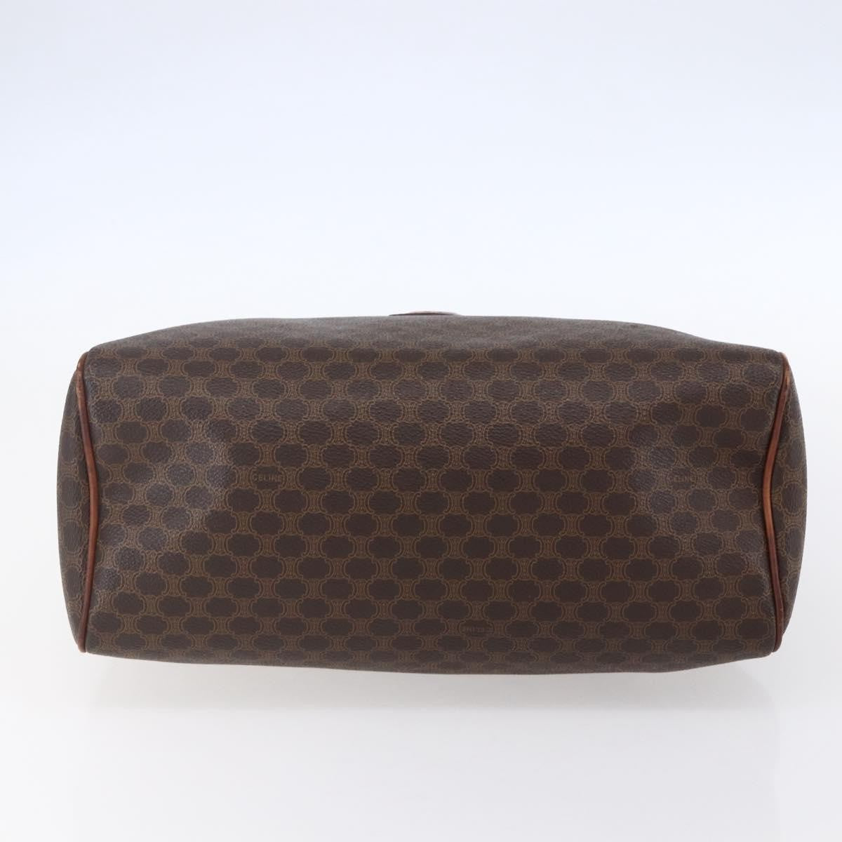 Celine Vintage Macadam Handbag Canvas and Leather, BROWN, CANVAS, Handbag