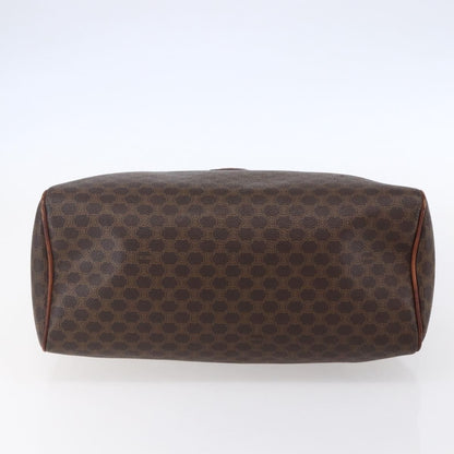 Celine Vintage Macadam Handbag Canvas and Leather, BROWN, CANVAS, Handbag