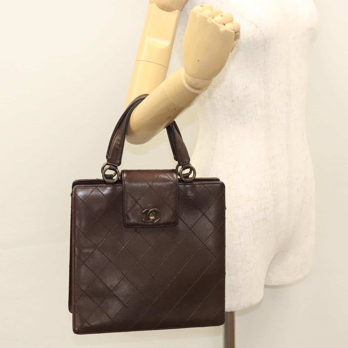Chanel CC Flap Tote Quilted Calfskin, BROWN, LEATHER, Tote bag