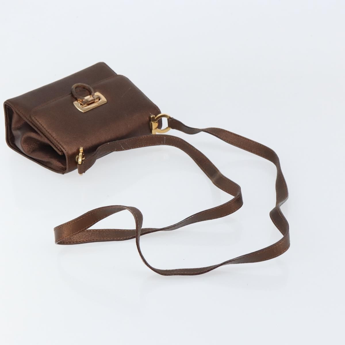 Salvatore Ferragamo Gancini Shoulder Bag Leather, GOLD, LEATHER, Shoulder bag