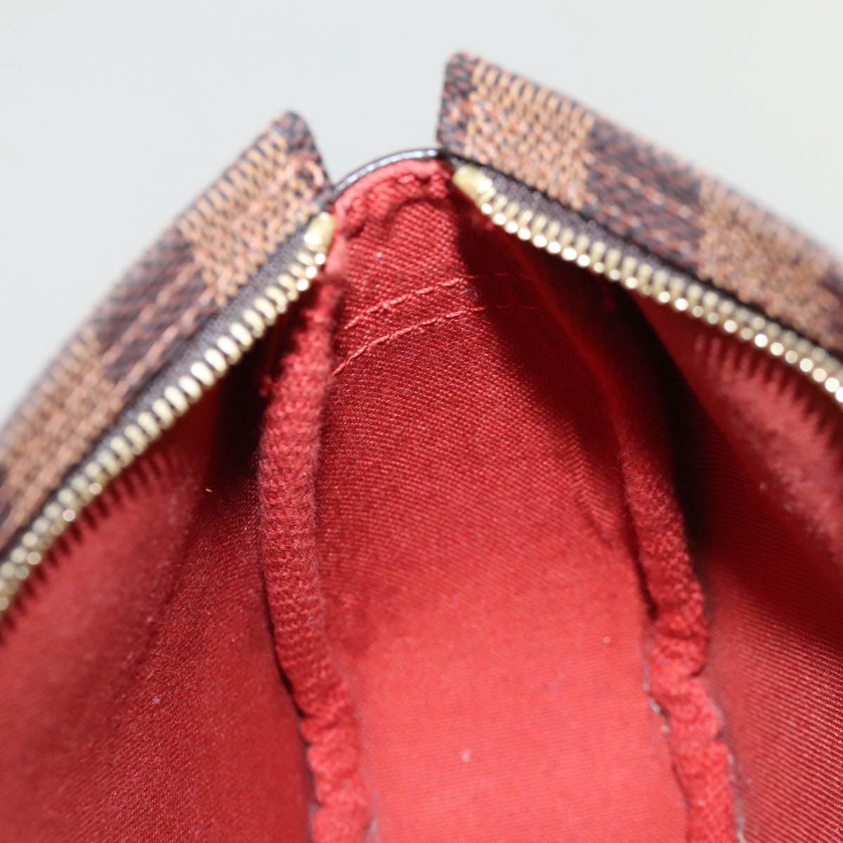 Louis Vuitton Trousse Make Up Bag Damier, BROWN, CANVAS, Clutche & pouche