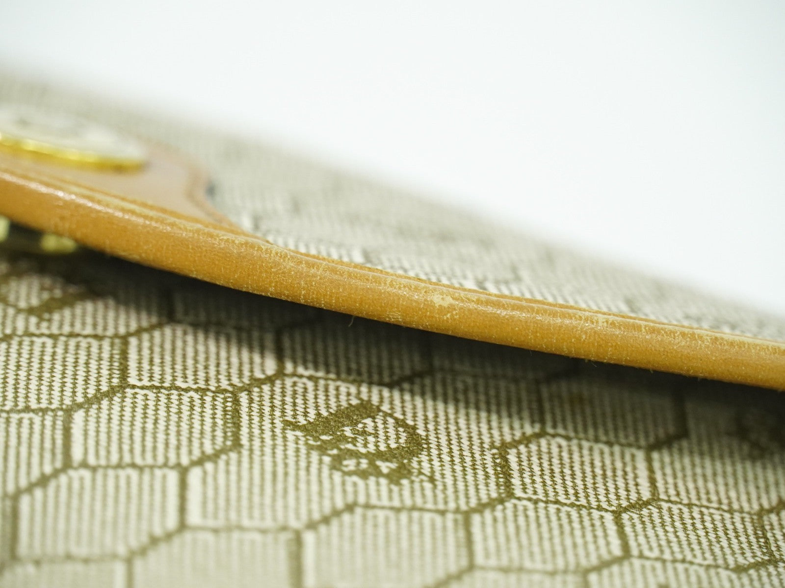 Christian Dior Vintage Honeycomb Shoulder Bag Canvas, BEIGE, CANVAS, Shoulder bag