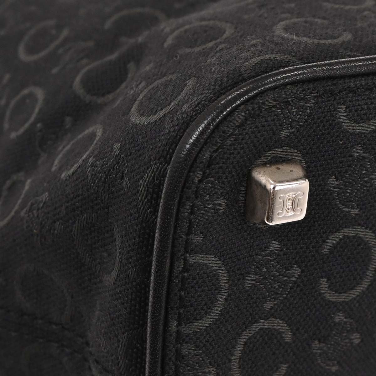 Celine C Macadam Handbag Canvas, BLACK, CANVAS, Handbag