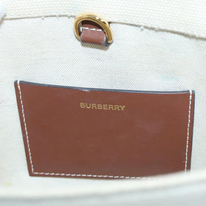 Burberry Freya Shopping Tote Canvas with Leather, ECRU, CANVAS, Handbag