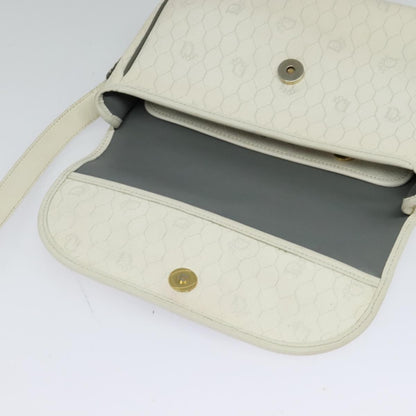 Christian Dior Vintage Honeycomb Flap Crossbody Bag Coated Canvas, WHITE, CANVAS, Crossbody bag