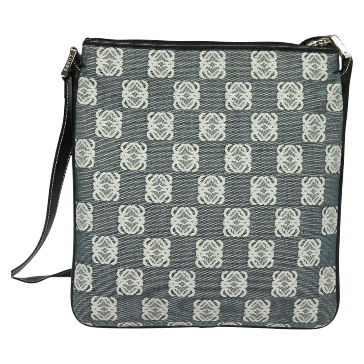 Loewe Anagram Shoulder Bag Canvas, GRAY, CANVAS, Shoulder bag