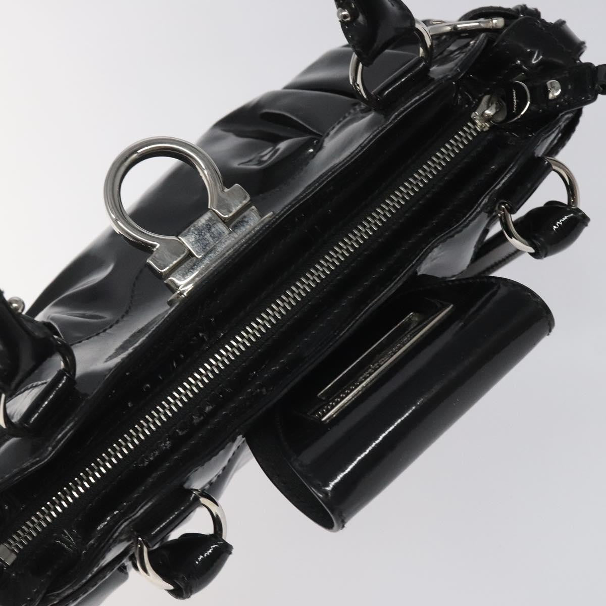 Salvatore Ferragamo Marisa Satchel Patent leather, BLACK, PATENT_LEATHER, Shoulder bag