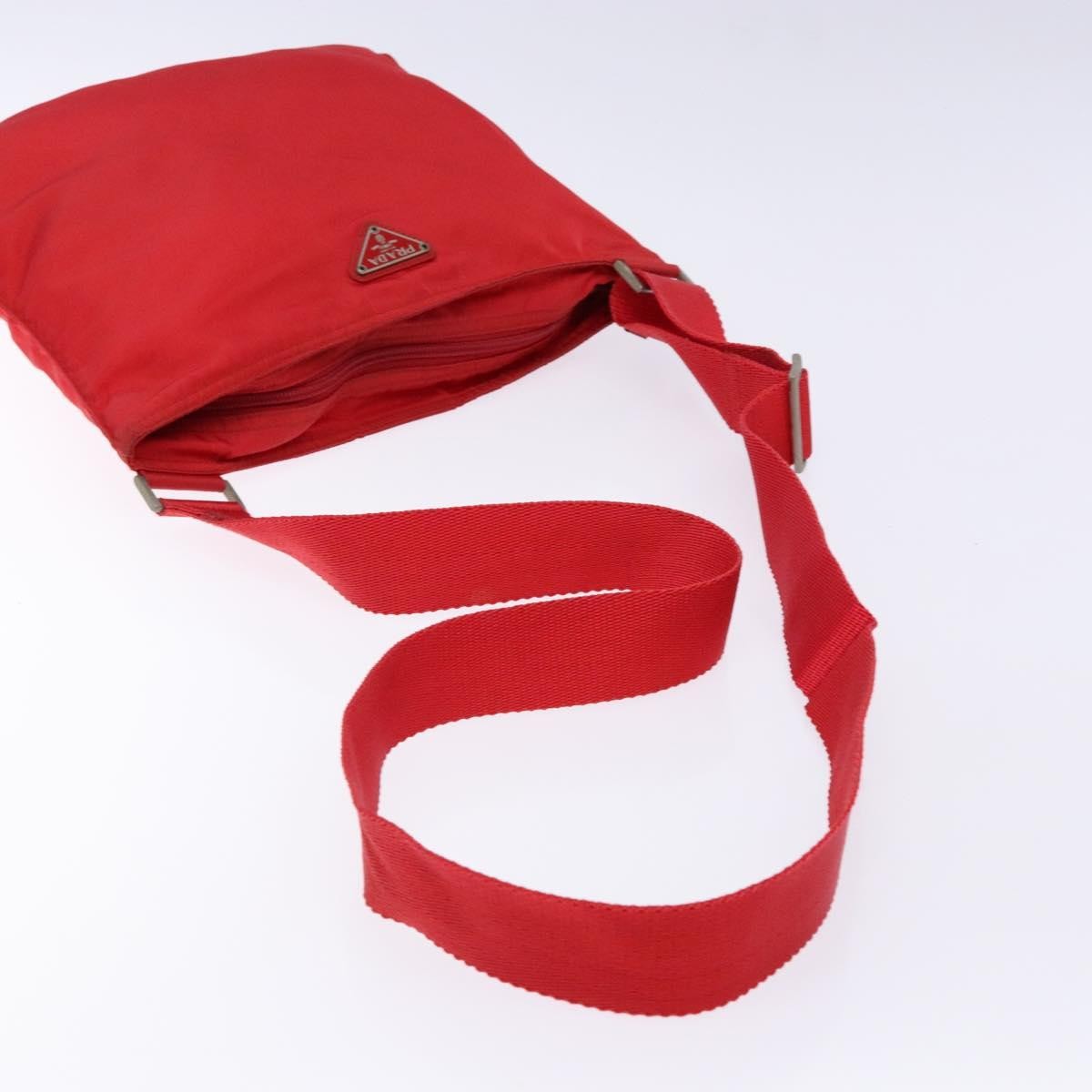 Prada Flat Messenger Bag Tessuto, RED, NYLON, Crossbody bag