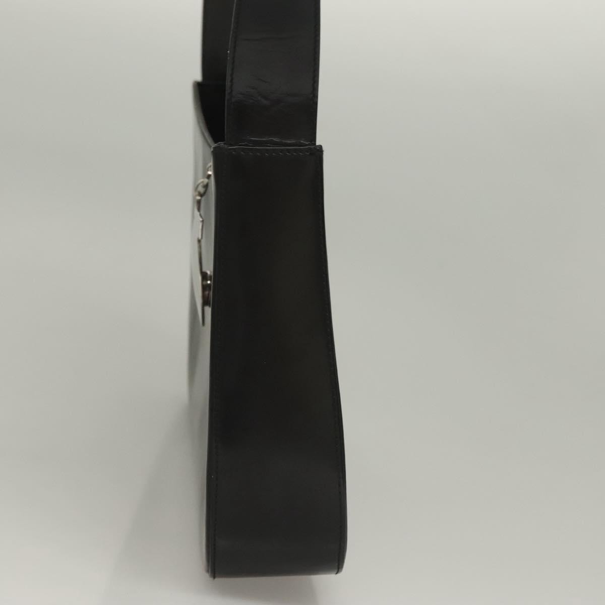 Salvatore Ferragamo Gancini Shoulder Bag Leather, BLACK, LEATHER, Shoulder bag