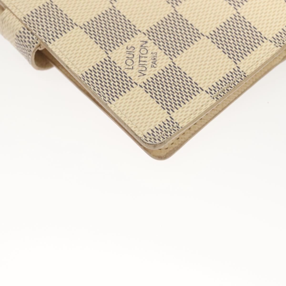 Louis Vuitton Agenda Cover Damier Azur, WHITE, CANVAS, Tech accessory