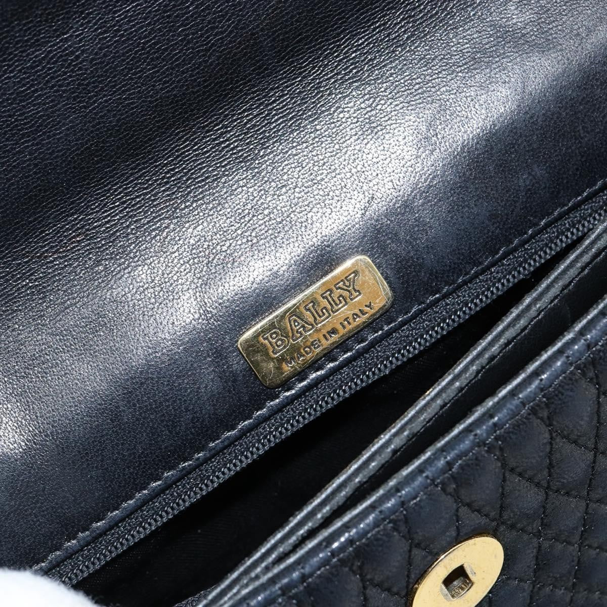 Bally Vintage Handbag Quilted Leather, BLACK, LEATHER, Handbag