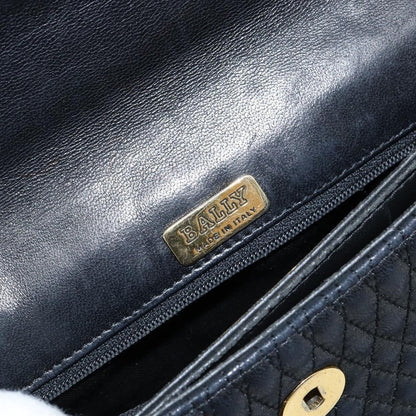 Bally Vintage Handbag Quilted Leather, BLACK, LEATHER, Handbag