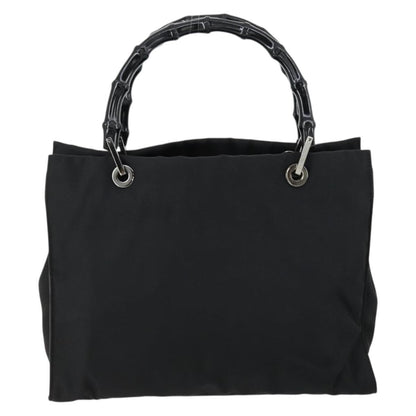 Gucci Bamboo Handle Tote nylon, BLACK, NYLON, Handbag