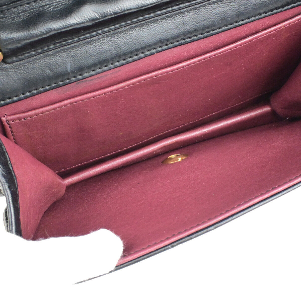 Chanel Wallet on Chain Stitched Leather, BLACK, LEATHER, Clutche & pouche