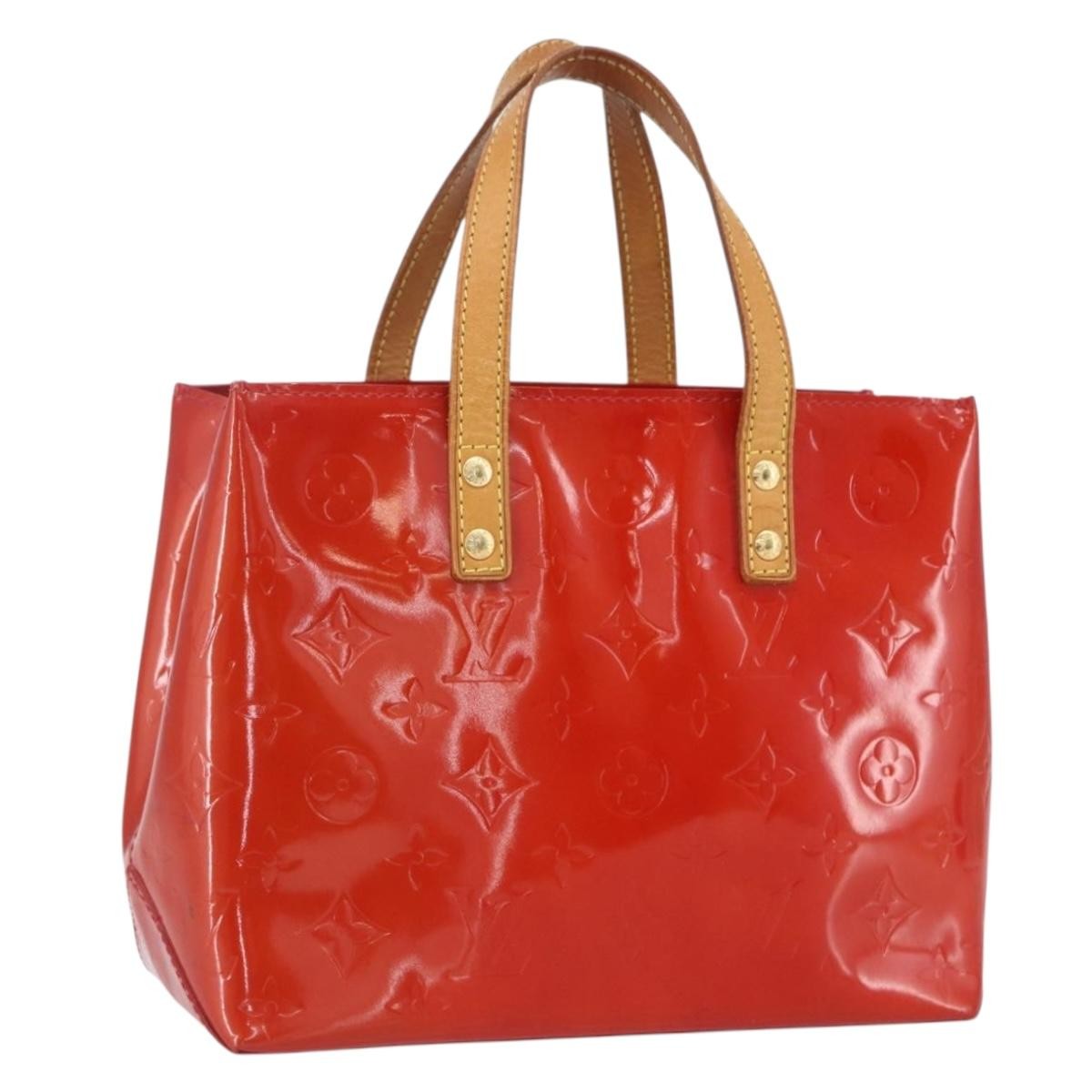 Louis Vuitton Reade Handbag Monogram Vernis, RED, PATENT_LEATHER, Handbag