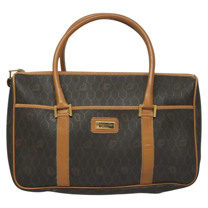 Christian Dior Vintage Honeycomb Handbag Canvas Leather, BLACK, CANVAS, Handbag