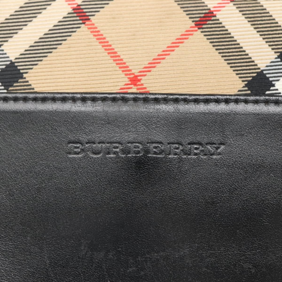 Burberry Nova Check Tote Canvas and Leather, BLACK, LEATHER, Tote bag