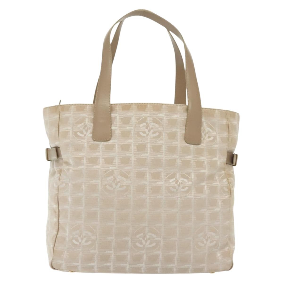 Chanel Travel Line Tote Nylon, BEIGE, NYLON, Tote bag