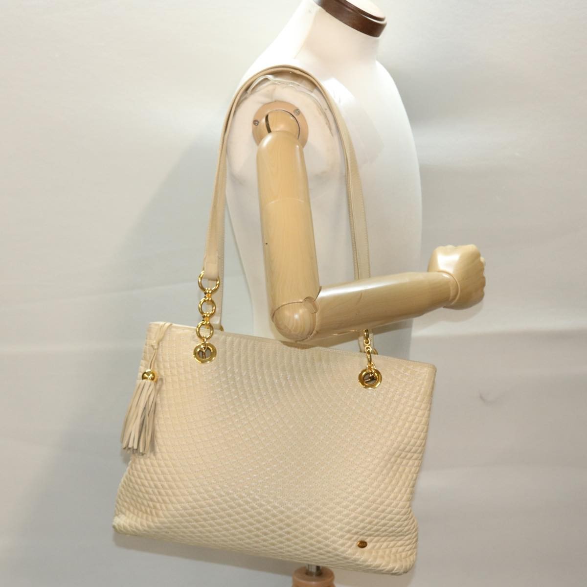 Bally Vintage Shoulder Bag Leather, BEIGE, LEATHER, Shoulder bag