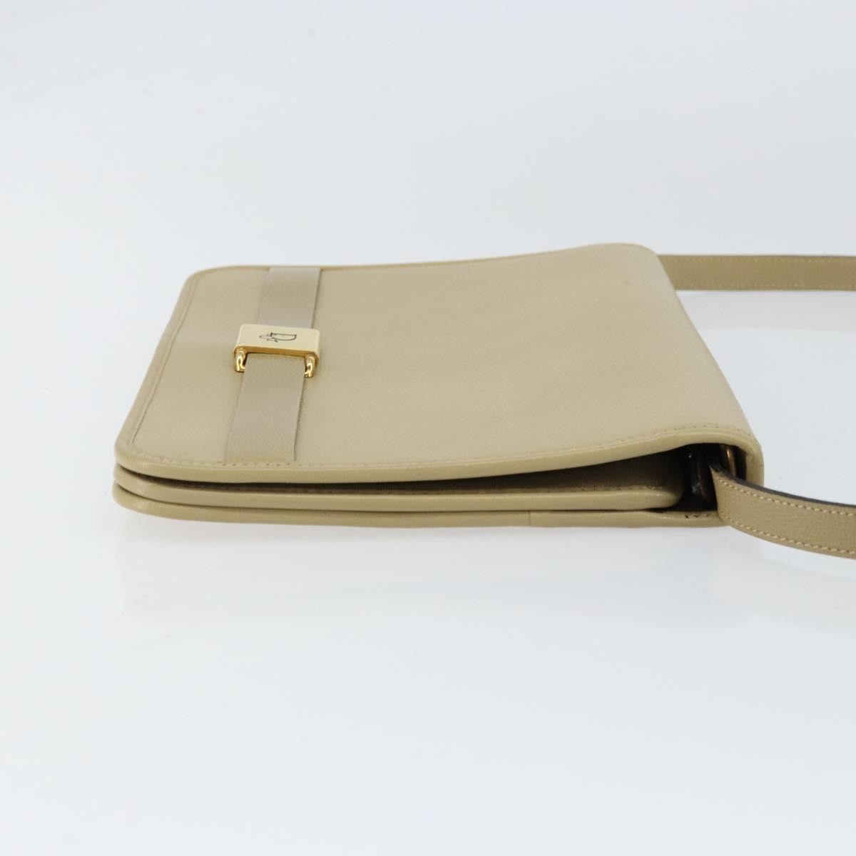 Christian Dior Vintage Shoulder Bag Leather, BEIGE, LEATHER, Shoulder bag