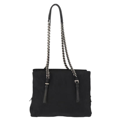 Prada Vintage Chain Shoulder Bag Tessuto, BLACK, NYLON, Shoulder bag