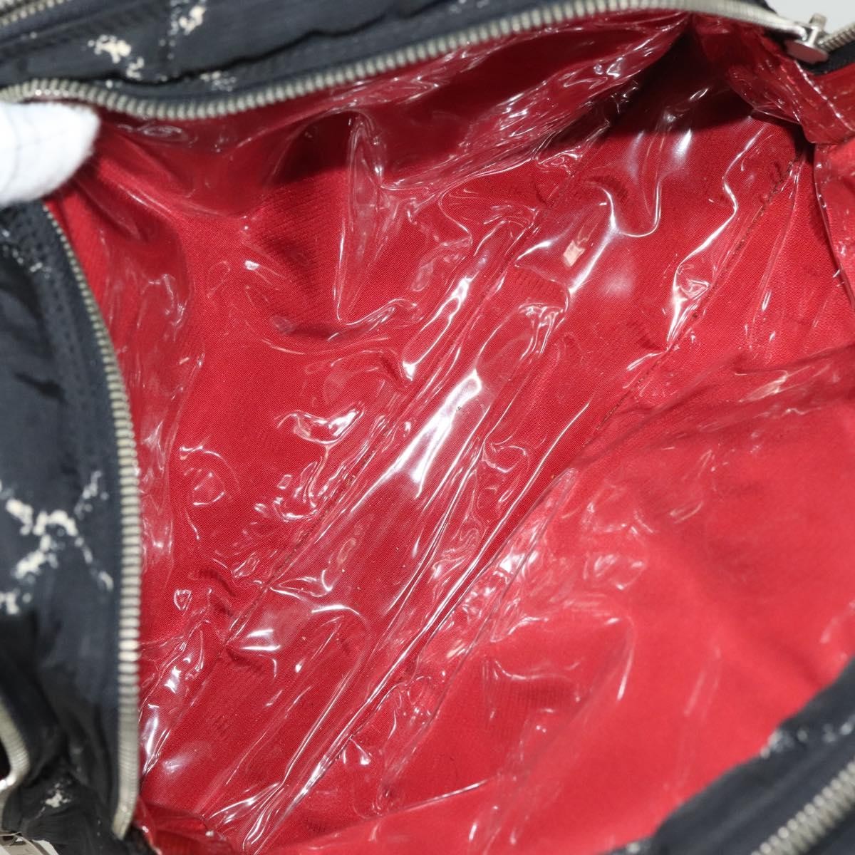 Chanel Travel Line Boston Bag Printed Nylon, BLACK, NYLON, Travel bag