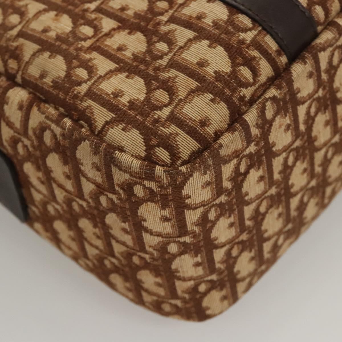 Christian Dior Vintage CD Trotter Handbag Canvas, BROWN, CANVAS, Handbag