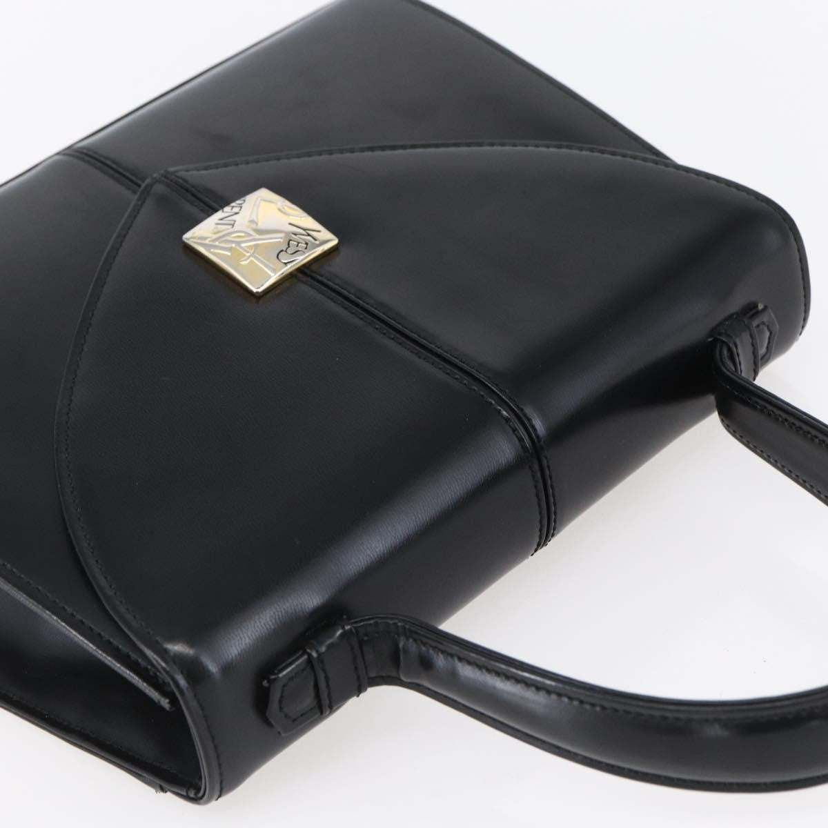 Saint Laurent Vintage Handbag Leather, BLACK, LEATHER, Handbag