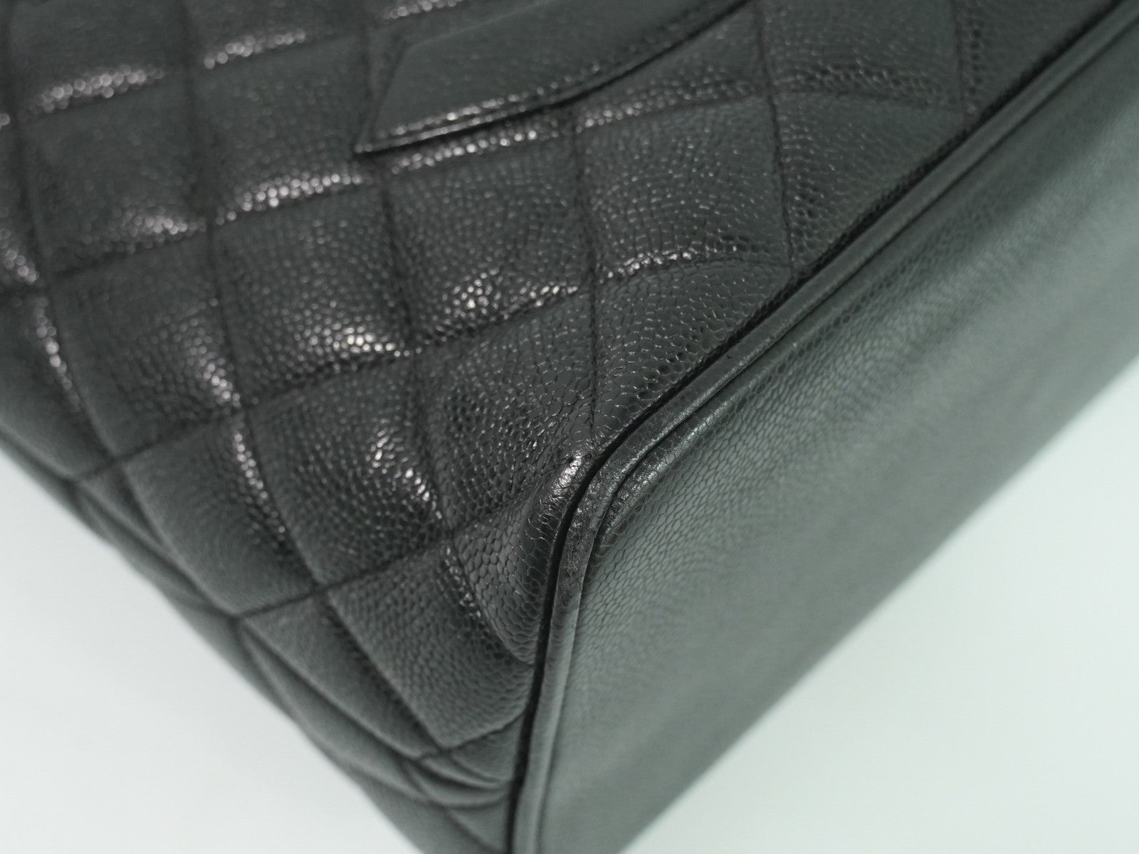 Chanel Medallion Tote Quilted Caviar, BLACK, LEATHER, Tote bag