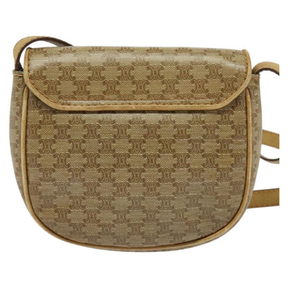 Celine Vintage Macadam Shoulder Bag Macadam Canva  Vinyl, BEIGE, PVC, Shoulder bag