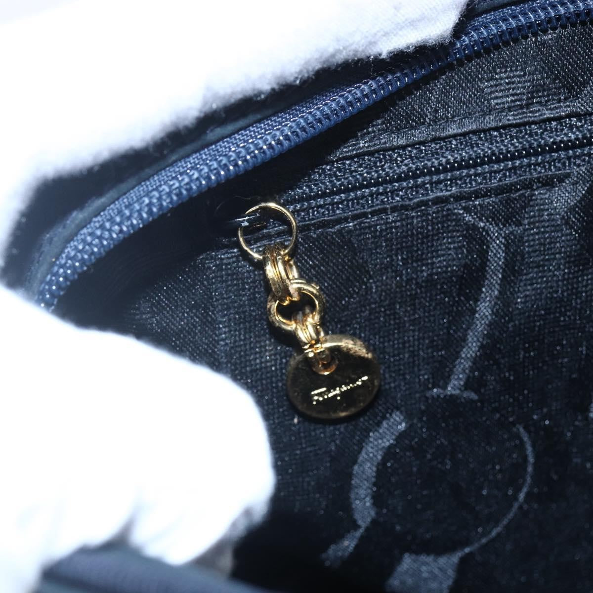 Salvatore Ferragamo Vala Shoulder Bag Leather, NAVY, LEATHER, Shoulder bag