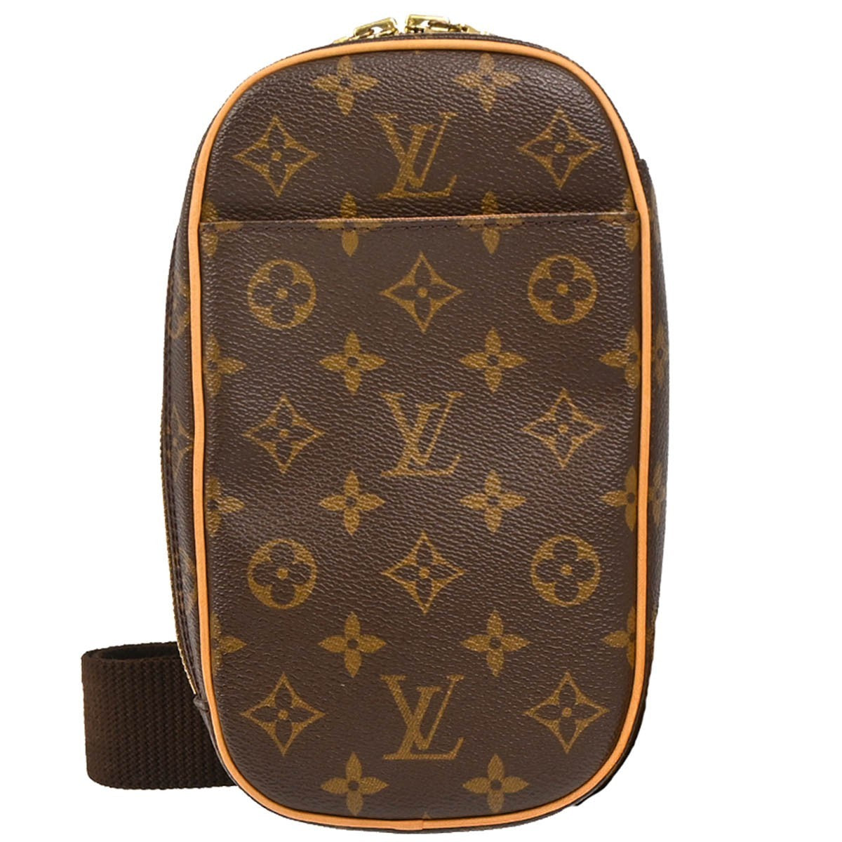 Louis Vuitton Pochette Gange Monogram Canvas, BROWN, CANVAS, Clutche & pouche
