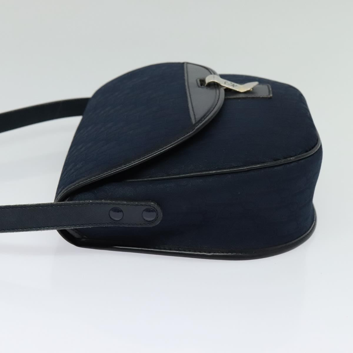 Christian Dior Vintage Trotter Shoulder Bag Canvas, NAVY, CANVAS, Shoulder bag