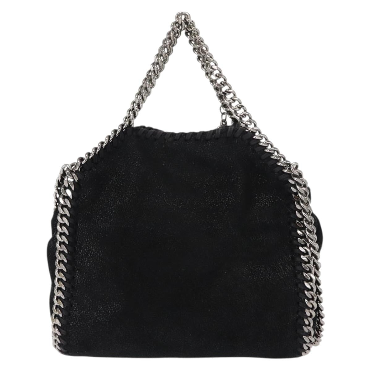 Stella McCartney Falabella Fold Over Bag Shaggy Deer, BLACK, SUEDE, Handbag