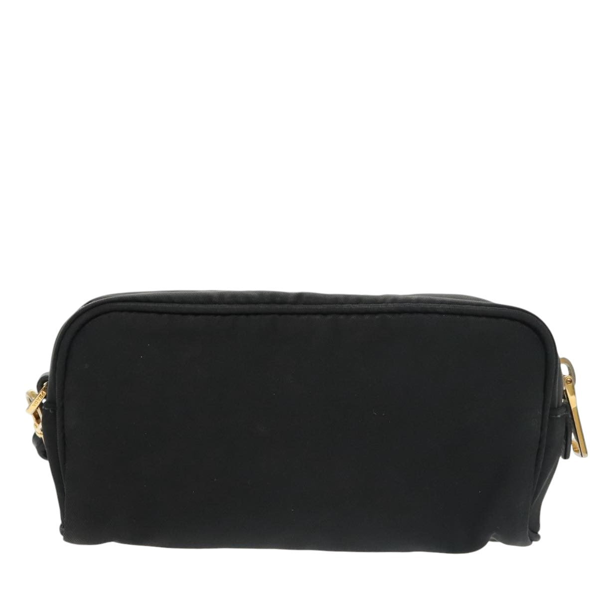 Prada Wristlet Zip Pouch Tessuto, BLACK, NYLON, Clutche & pouche