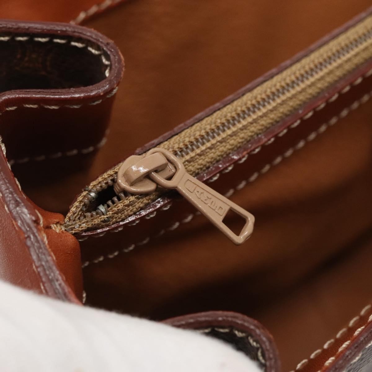 Celine Vintage Convertible Top Handle Bag Macadam Coated Canvas, BROWN, CANVAS, Handbag