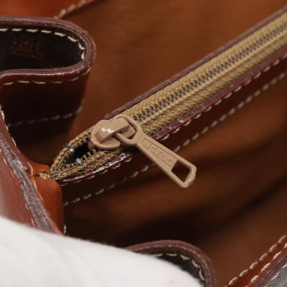 Celine Vintage Convertible Top Handle Bag Macadam Coated Canvas, BROWN, CANVAS, Handbag