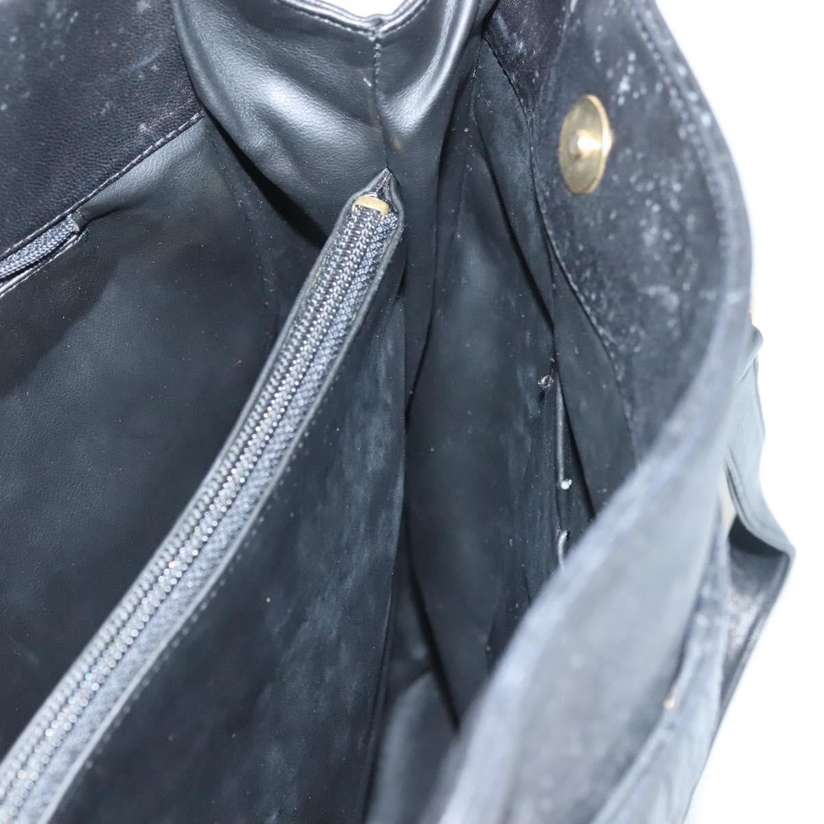 Bally Vintage Tote Bag Quilted Leather, BLACK, LEATHER, Tote bag